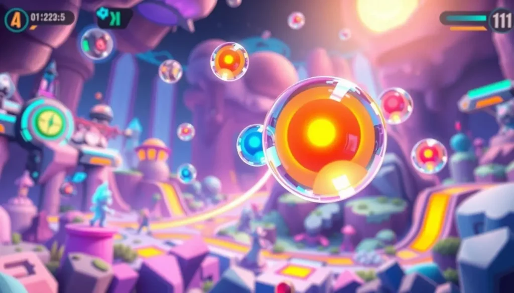 A vibrant digital scene illustrating the concept of object pooling in game development